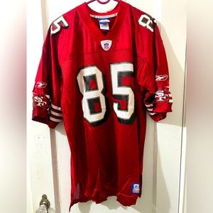 Reebok NFL equipment San Francisco 49ers Vernon Davis home red Jersey mens large